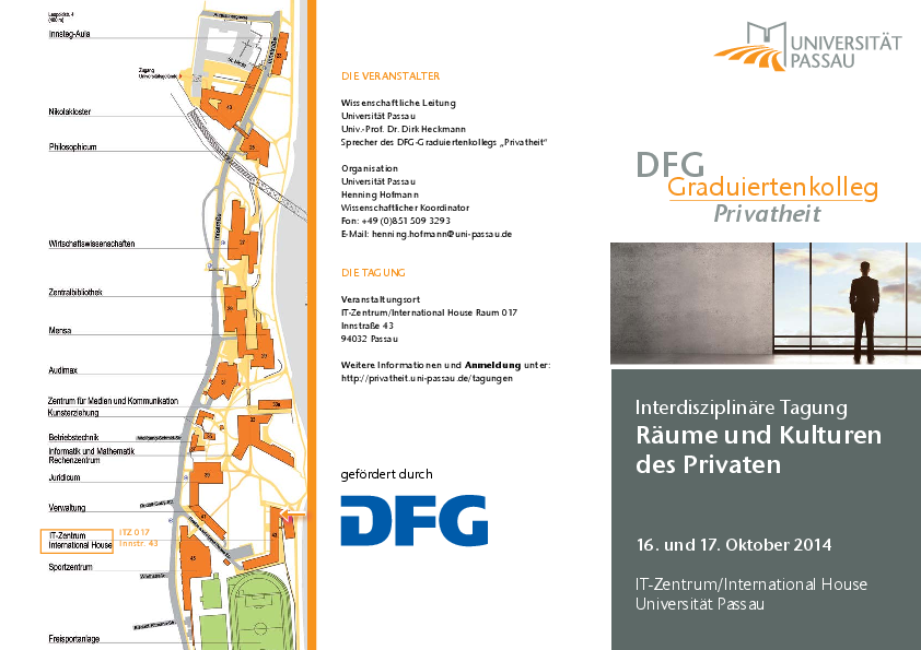 Flyer zur Tagung "R&auml;ume und Kulturen des Privaten"