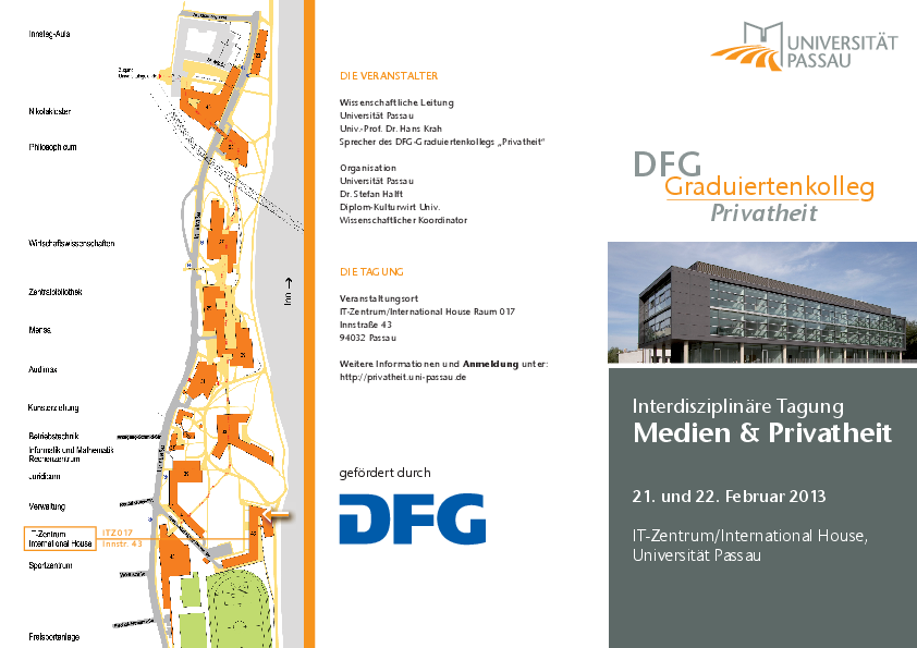 Flyer der Tagung 'Medien und Privatheit'